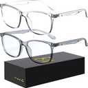 Blue-Light Blocking Glasses Computer Reading/Gaming/TV/Phones Glasses Fashion Anti Eyestrain UV Glasses for Women Men (A4 Gray + Transparent)