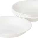 Corelle Vitrelle 6-Piece Bowl Set Triple Layer Glass and Chip Resistant, 20-Oz Lightweight Round Bowls, Winter Frost White