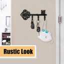 IRISVITA Key Holder for Wall Decorative, Antique Black Cast Iron Key Holder, Rustic Key Hooks for Wall with 3 Hooks, 8.75 x 3.5 Inches with Gitable Packaging, Matching Screws and Anchors Included