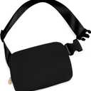 Uygafly Cross Body Fanny Pack for Women,Fashion Waist Packs Crossbody Bags,Belt Bag with Adjustable Strap - Black