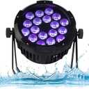 SHEHDS Par IP65 Waterproof Outdoor LED 18x18W RGBWA+UV Colors Uplights Wash/Strobe Stage DMX512 Sound Activated Fanless Muted DJ Lights for Christmas Party Wedding