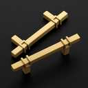 HOME EDIT 15 Pack 3 inch Cabinet Handles, Kitchen Cabinet Handles Gold Drawer Pulls Zinc Alloy Square Bar Kitchen Pulls