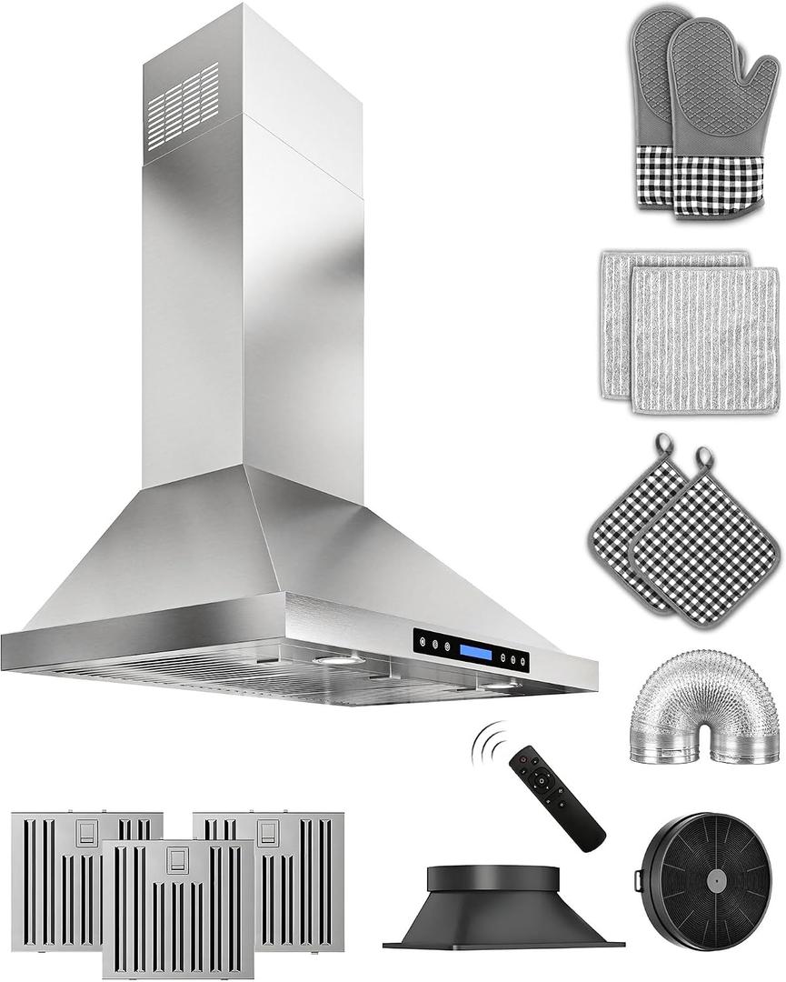 36 inch Wall-Mounted Range Hood 900 CFM, Stainless Steel