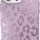 SCORPIFY for iPhone 16 Pro Case [Compatible with MagSafe] with Matte Lavender Leopard Cheetah Print Design, Cute Magnetic Phone Cover for Women Girls, Purple Neutral Aesthetic, Slim Bumper