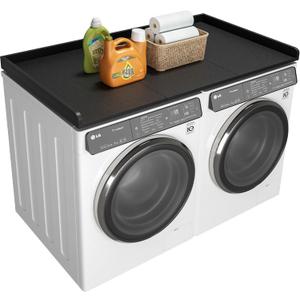 Ulif Over Washer and Dryer Countertop, Melamine Frosted Surface for Laundry Room Storage and Organization, 27.5" W x 54" L x 2.6" H, Black Splice Type