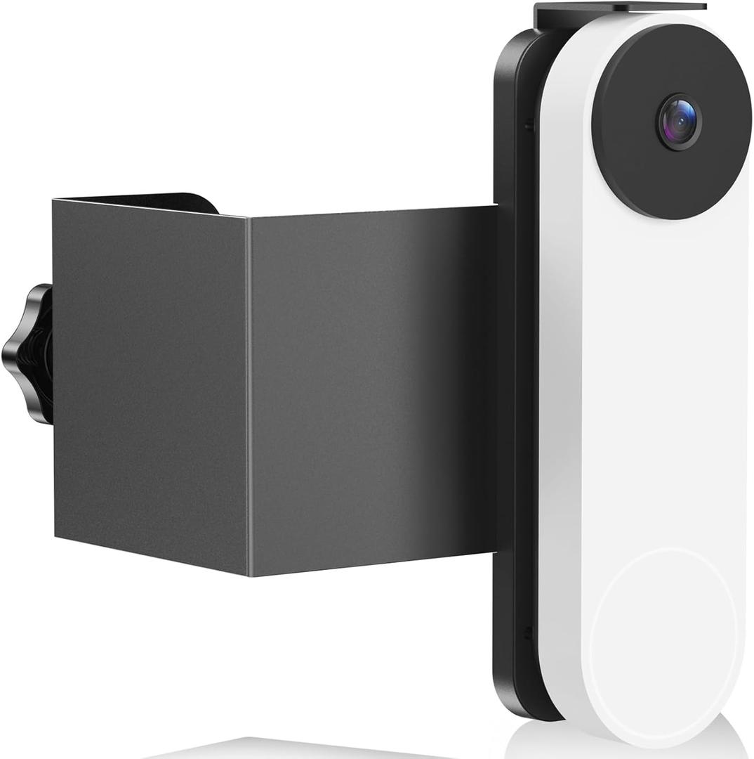 Anti-Theft Mount Compatible with Google Nest Doorbell (Battery), No Drill Adjustable Mounting Bracket Holder Accessories for Apartment Rentals, Enhanced Protection Doorbell Mount Bracket