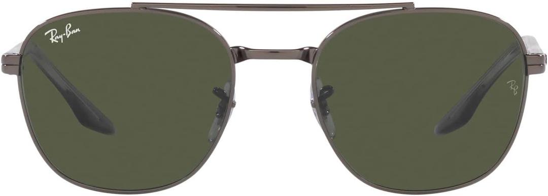 Ray-Ban Rb3688 Square Sunglasses (Gunmetal/Green)
