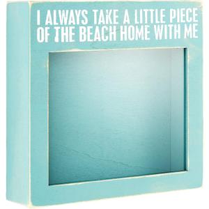 Primitives by Kathy Seashell Holder - Coastal Decor, Glass Display, Treasure Chest, Room and Bedroom Decor (Green)