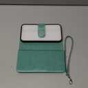 Varikke for iPhone 16 Wallet Case Detachable with RFID Blocking Card Holder for Women, Glitter PU Leather Wrist Strap Strong Magnetic Flip Wallet Removable Phone Case for iPhone 16 6.1", Mint Green