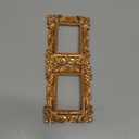 Geelin 5 Pcs Mini Gold Frames Set Vintage Resin Picture Frames Small Baroque Antique Gold Photo Display For Christmas DIY Photography Holiday Decoration, Without Glass or Backing(Classic Rectangle)