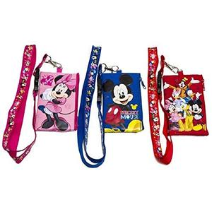 Disney Mickey Minnie & Friends Lanyard with ID Badge Holder Wallet Coin Purse Ticket Key Chain