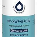 GLACIER FRESH Water Filter Compatible with XWFE (Built-in CHIP), Replacement for GE XWFE, XWF Refrigerator Water Filter NSF/ANSI 53 Certification Pack of 1