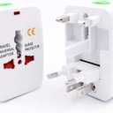 Portable Worldwide Universal Power Adapter Converter All in One International Out of Country Travel Wall Charger Plug Compatible with USA, EU, UK, and AUS and More Outlets