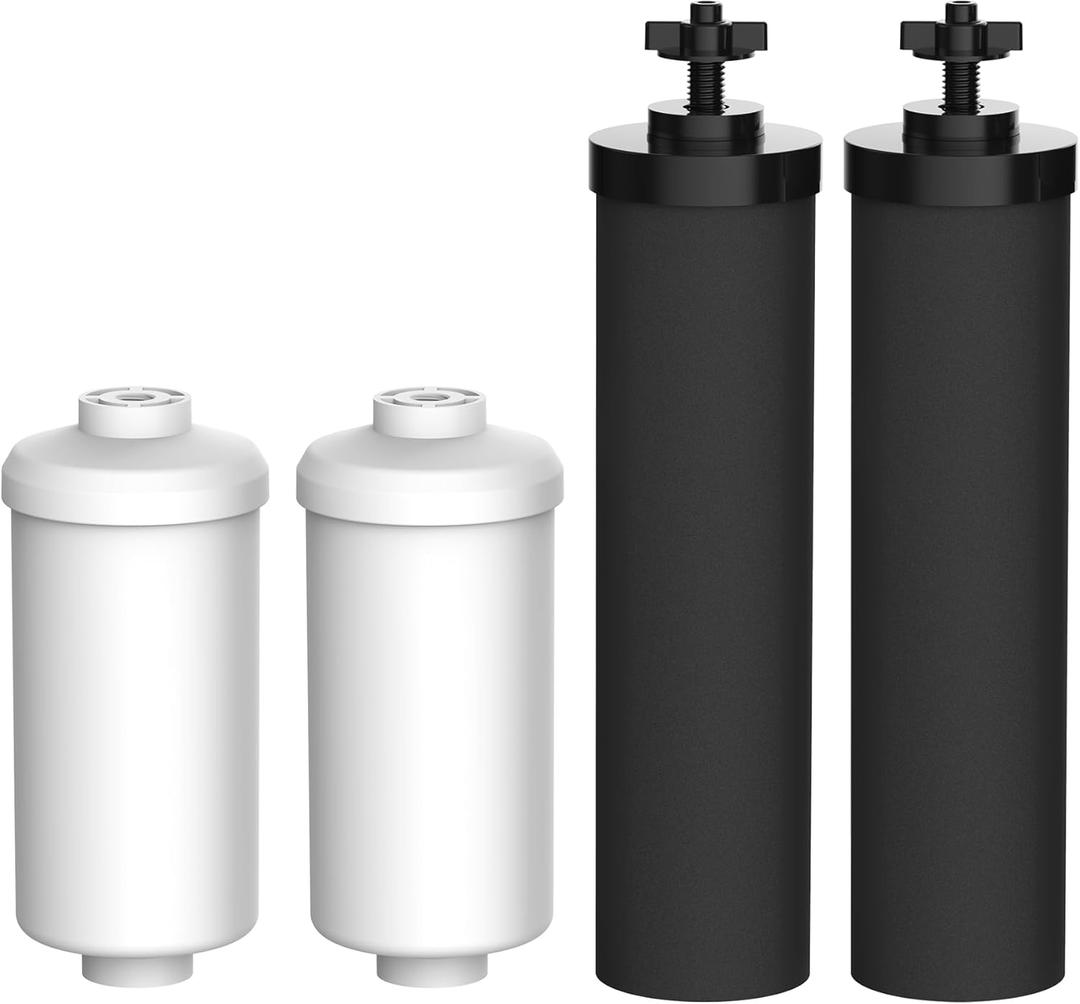 NSF/ANSI 372 Certified Water Filter, Replacement for Berkey® Black Filters (BB9-2®) & Fluoride Filters (PF-2®) Combo Pack