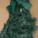 [ 71 Ornaments ] 4 Ft Mini Artificial Christmas Tree with 100 Warm White Light 3D Star Merry Christmas Sign Ball Bow Deer Snowflake Gift Box Timer Battery Operated Xmas Tree for Indoor Home Decoration (Green)