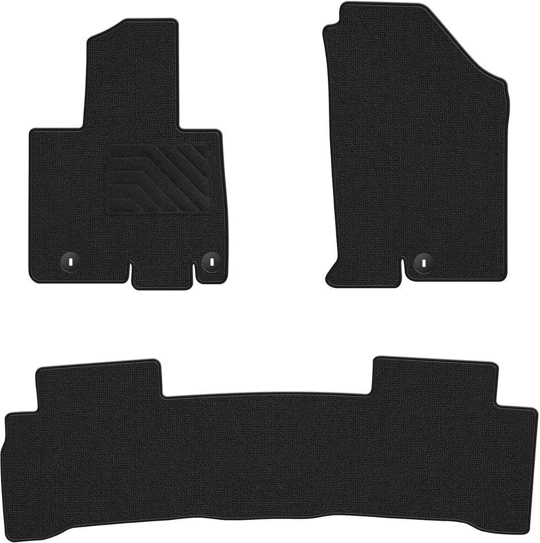 Carpet Floor Mats for Hyundai Tucson (Not for Hybrid) 2022 2023 2024 2025 2026 - Custom Fit 1st and 2nd Row Set All Weather Anti-Slip Waterproof Black Floor Liners Tucson Accessories, 3PCS