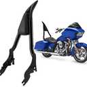 DREAMIZER Detachable Passenger Backrest Glossy Black Quick Release Sissy Bar Compatible with Harly Road Glide Street Glide Electra Glide 2009-2024
