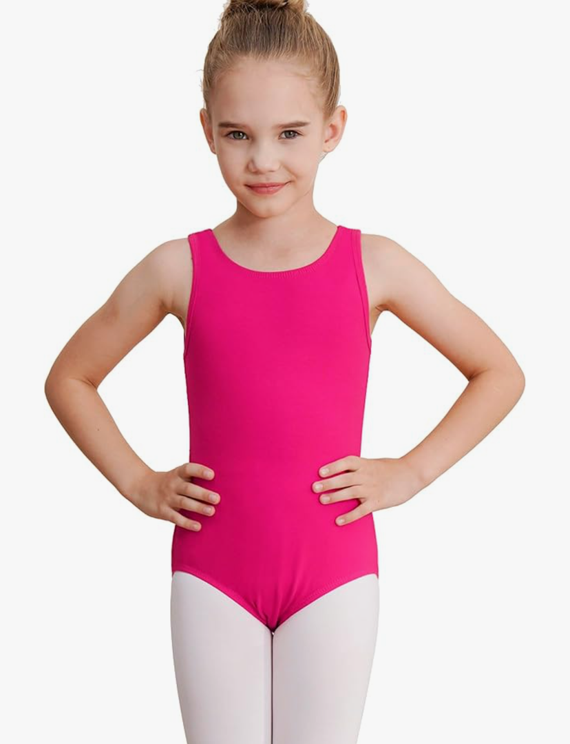 WEGETIT Leotards for Girls Gymnastics Black Sleeveless Leotard Toddler Dance Tank top Kids Ballet Bodysuit 12-14 Y