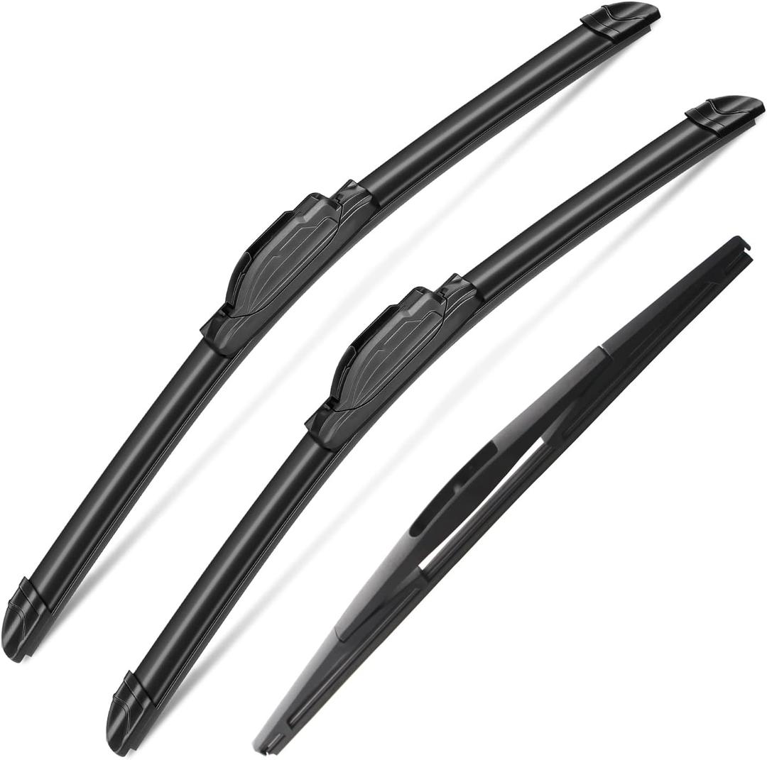 3 Wipers Set for Mitsubishi Mirage 2014-2020, Windshield Wiper Blades Original Equipment Replacement Front and Rear- 24"/16"/12X" (Pack of 3) J- HOOK