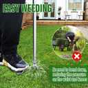 BARAYSTUS Weed Puller Tool, Stand Up Heavy Duty Weed Remover with 3-Claw Steel Head, 45.6" Long Handle, Root Removal Weeding Tool for Garden Lawn Yard, No Bending or Kneeling