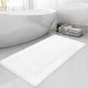 SHACOS Super Soft Bathroom Rugs Runner 20x47 inch Non Slip Washable Long Bath Rugs for Bathroom Floor Tub Shower Bath Mats Decor Accessories, White 1'8" x 3'11"