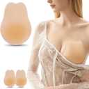 3 x Nipple Covers for Women Pasties Nipple Covers with Lift Sticky Adhesive Reusable Silicone Nipple Pasties (Beige, S)