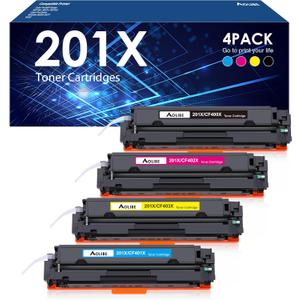 201X Toner Cartridge Compatible for HP 201X 201A 4 Pack CF400A CF401A CF402A CF403A High Yield for HP Color Laserjet Pro MFP M277dw M252dw M277n M277c6 (Black, Cyan, Magenta, Yellow)