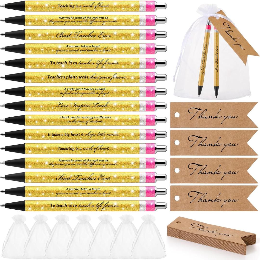 Sinload 20 Sets Back to School Teacher Pens Gifts Bulk with Thank You Tags