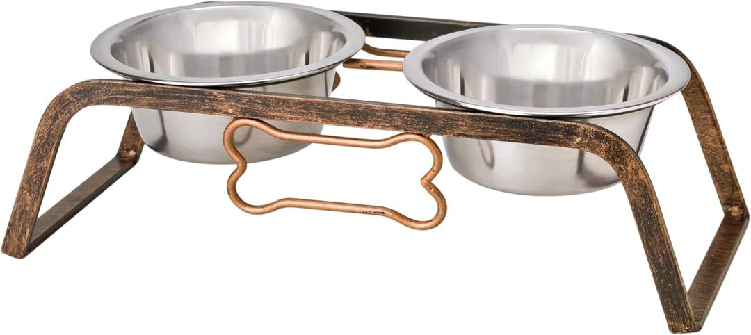 Loving Pets Elevated Dog Bowls Raised Stainless Steel Dog Bowls with Steel Stand Non-Skid, No Spill Feeder for Small, Medium & Large Dogs Easy to Clean, Durable Raised Dog Feeding Station