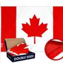 G128 Canada Canadian Flag | 6x10 Ft | Double ToughWeave Series Double Sided Embroidered 210D Polyester | Country Flag, Embroidered Design, Indoor/Outdoor, Brass Grommets, Heavy Duty, 3-ply