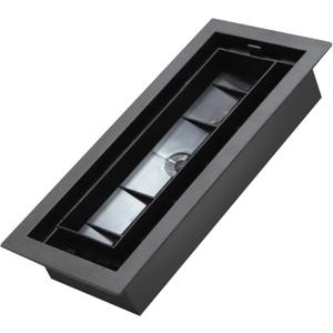 Drop-in Matching Floor Register - 4x10 Inch Floor Vent Cover, Fits 4"x10" Floor Vent Opening, Matching Flooring Insert Tray, Airflow Control Lever, Textured Black (IGFPD410-BLK)