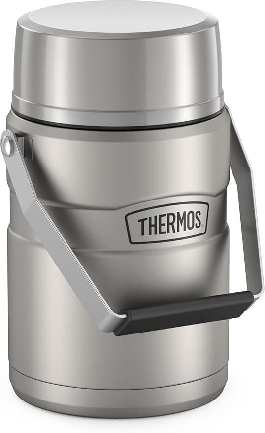 The "Big Boss" Food Jar. Stainless steel vacuum insulated food jar keeps food hot or cold