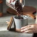 Miamolo Ceramic Spice Jars with Lids, Coffee Canister with Airtight Lid, Small Kitchen Food Storage Jars for Spice Sugar Tea Bag, Stackable Decor Kitchen Jar for Counter - Gray & 20 fl.oz (Grey)