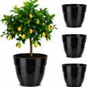 4 Pack 16 Inch Large Plant Pots,Plastic Planters for Outdoor Plants