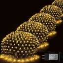 Christmas Net Lights, 510 LED Large Outdoor Net Mesh Lights for Bushes 28x5 ft, 8 Modes Waterproof Twinkle String Light Connectable for Christmas Hedge Yard Garden Party Decor, Warm White