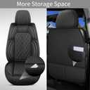 Seat Covers Custom Fit for Chevy Silverado GMC Sierra 1500 2007-2025 2500/3500 HD Crew Cab Pickup Truck Seat Cover Protector Cushion with Faux Leather Waterproof (Black, Front Seat)