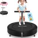 BCAN SP1 36'' Toddler Trampoline, ASTM Certified - Kids Trampoline for Ages 1-6, Foam Handle & Safe Thickened Cover, Mini Trampolines for Kids Indoor, Easy to Assemble| FED Fitness (Black-Classic)