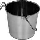 Advance Pet Products 6 Quart Stainless Steel Bucket with Dual Hook | Perfectly Fits on Kennels, Cages and Critter Crates | Heavy Duty Bucket for Pets Cleaning & Food Prep - Flat Sided Pail