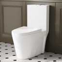 DeerValley Elongated One Piece Toilet with 17" Comfort Seat Height 1.1/1.6 GPF MAP 900g Dual Power Flush Toilet for Bathrooms DV-1F52102