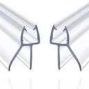 2 PCS ZNCZHZN Shower Door Bottom Seal, 2-Pack Frameless Door Seal for 5/16 Inch Glass Door-39” Long Ultra Clear Shower Door Seal Strip, Stop Shower Leaks and Create a Water Barrier(5/16" Door, Long Sweep)