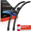 A-Premium Pack of 2 Windshield Wiper Blades with Wear Indicator & Towel - Compatible with Mitsubishi Outlander 2007-2013, Outlander Sport, Eclipse & Lexus RX300-24" and 21", Hook Connector