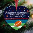 2 x Football Dad Christmas Ornament Gifts from Wife Daughter Son Football Gift for Dad Thanksgiving Christmas Birthday Gift for Footballs Lover Sport Lover Father Xmas Tree Decoration Ceramic Keepsake