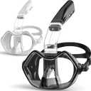 Greatever Half Face Diving Mask, Innovative with Nose Breathing, Comfortable & Breathable Fit,Detachable Breathing Tube,and Home Water Sports (G4-Black+White)