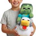 Jay Franco Minecraft Plush Pillow Buddy - Large 20 Inch Soft Plushie Stuffed Pillow, Gray - Chicken Jockey