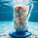 Rechargeable Pool Leaf Vacuum with Telescopic Pole, 83GPM Powerful Suction Cordless Pool Skimmer for Inground & Above Ground Pools with 6.6Gal Leaf Catcher Bag for Heavy Debris Areas (Blue)