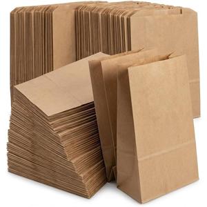 4LB Kraft Brown Paper Lunch Bags 100 Count, Lunch Sack 9.75 x 5 x 3 Inches, Disposable Paper Bags Lunch Size for Sandwich, Snacks & Food Service