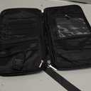 WALNEW RFID Family Passport Holder Wallet with Tracker/AirTag Holder, Travel Document Organizer Zipper Pouch with Wristlet and Cross Body Straps for Women Men (Black)