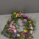 Hotop 6 ft Artificial Wildflower Garland, Daisy and Lavender Faux Floral Vine Summer Spring Floral Fake Garland for Baby Shower Wedding Mantle Table Centerpiece Decor(1 Pcs)