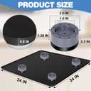 ToLanbbt Mini Fridge Silicone Mat with 4 Base Raisers - 24" x 24" x 0.8" Mini Fridge Drip Tray Under Refrigerator Mat Carpet Floor Protector Leak-Resistant Portable AC Pan for Washing Machine, Black