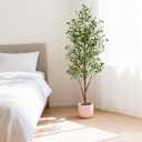 6FT Artificial Olive Tree Indoor, Tall Faux Olive Tree with Pot&Basket, Large Fake Olive Tree with Realistic 1080 Silk Leaves and 60 Fruits for Living Room Home Office Decor.